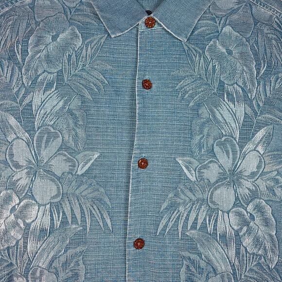 Tommy Bahama Silk Kamari Border Classic Fit Camp Shirt Blue Size XL - Picture 3 of 11